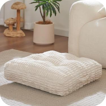 Imagem de ZOEMO Almofada de chão para adultos, almofada de meditação, assento quadrado grande, para sala de estar ou ioga, 55 x 55 cm