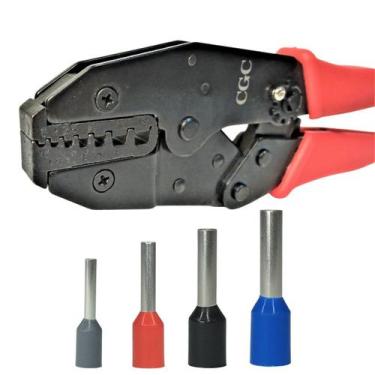 Imagem de Kit Alicate Profissional Eletricista Crimpador Tubular Com Catraca e 3