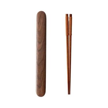 Imagem de Conjunto De Talheres Premium Em Madeira De Noz Com Colher E Estojo Por