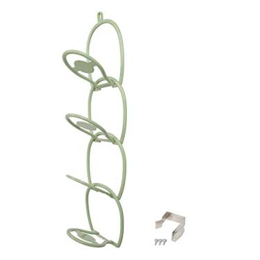 Imagem de CUOFYUNL Ganchos de parede Varanda Roupas dobráveis ​​de parede Chapéu Lenço Toalha cabide Suporte (Verde)