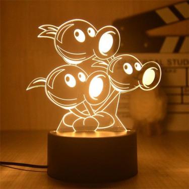 Imagem de Luz noturna LED 3D Plants vs Zombies, três repetidores, que muda de cor