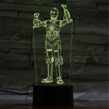 Imagem de Robôs de luz noturna LED 3D 3PO que mudam de cor para crianças