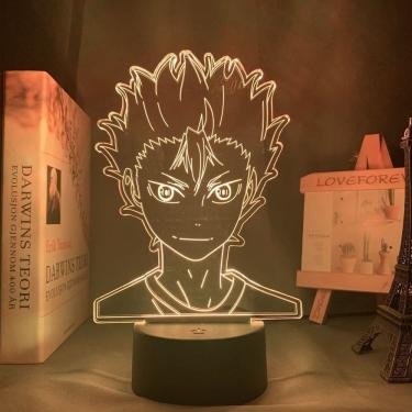 Imagem de Luz noturna LED 3D Haikyuus Yu Nishinoya Mudança de cor