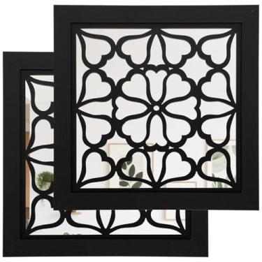 Imagem de ZJRDYYK Pacote com 2 decorações de arte de parede espelhadas, decoração de parede espelhada para decoração de entrada de sala de estar quarto (estilo 4)