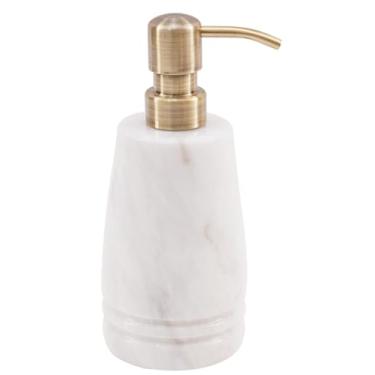 Imagem de SPESHSTONES Dispensador de sabão de mármore branco de 19 cm para pia de cozinha - Sabonete líquido para as mãos, xampu espumante, loção para as mãos e recipiente desinfetante para decoração de bancada