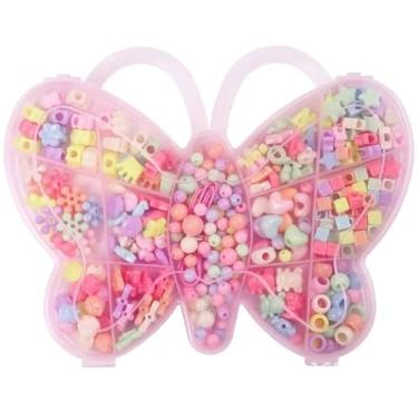 Imagem de Kit de Miçangas com Maleta Borboleta Conjunto Criativo para Pulseiras, Colares e Artes Infantis