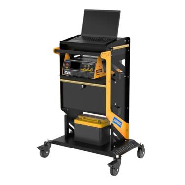 Imagem de AUTOOL Carrinho mecânico automotivo de 50 kg com gerenciamento de cabos com rodas, armazenamento de 3 camadas com rodízios de rotação de 360° para alimentação programada, laptop, bateria de carro