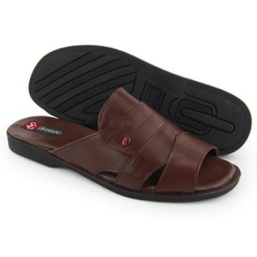 Imagem de Sandália Masculina Couro Confortável Calce Fácil Clássica-Masculino