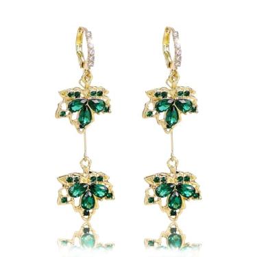 Imagem de Brinco de strass verde, joia do dia de São Patrício, acessório de formatura, brincos irlandeses, casamento, dama de honra, presentes de Natal para mulheres, Middle, Metal, Sem pedra preciosa