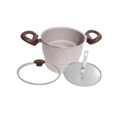 Imagem de Cuscuzeiro Crema 16 Antiaderente - Tampa de Vidro - Marcolar