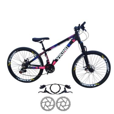 Imagem de Bicicleta 26 VikingX Tuff30 21v Freeride Freios Hidraulicos Comuns Pneu Slick Fino Preto1.50-Unissex