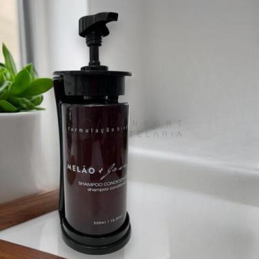 Imagem de Kit Dispenser Shampoo/Condicionador 2em1 Luxo 500ml Melão e Jasmim com