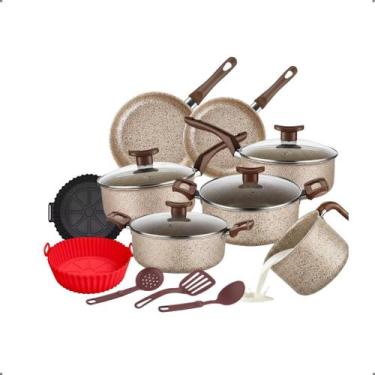 Imagem de Jogo de Panelas Antiaderente Teflon Conjunto 12 Peças Kit - D'Italia, 