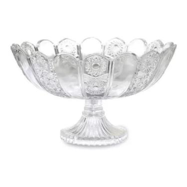 Imagem de Kit 2 Centro Mesa Fruteira Saladeira Decorativo Redondo Vidro 29cm - C