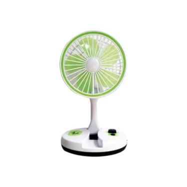 Imagem de Ventilador Portátil Dobrável com Luz LED + Carregamento USB - Ideal para Viagem, Ao Ar Livre e Desktop, Ventilador Compacto para Casa, Escritório e Camping, Bateria Recarregável, 3enturas