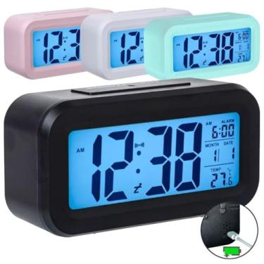 Imagem de Relógio Despertador Digital de Mesa Temperatura Recarregável