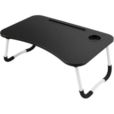 Imagem de Mesa Dobrável Portátil Articulada para Notebook Laptop – Uso em Home Office Cama Sofá Escritório Com Porta-Copos Suporte Ergonômica MDF Reforçado Leve Dobrável Porta Tablet Linha Premium Cor Sortida