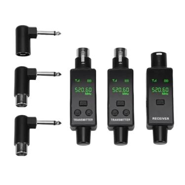 Imagem de aqxreight Receptor Transmissor de Microfone Xlr Sem Fio 2.4ghz Profissional Plug on Adaptador para Pa Misturador de Som (1 por 2)