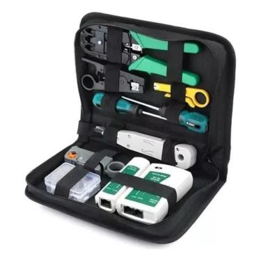 Imagem de 2X Alicate Crimpar Cabo De Rede Rj45 + Testador E Acessórios