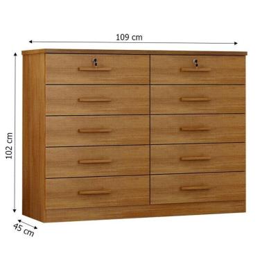 Imagem de Guarda Roupa Solteiro Toledo Com Nicho E Gaveteiro Milão Com Chave Cumaru 23 - Novo Horizonte