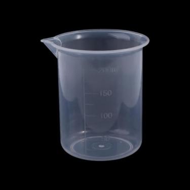 Imagem de Copo de medição leve e reutilizável de cilindro graduado para teste de laboratório de cozinha, plástico, empilhável (200 ml)
