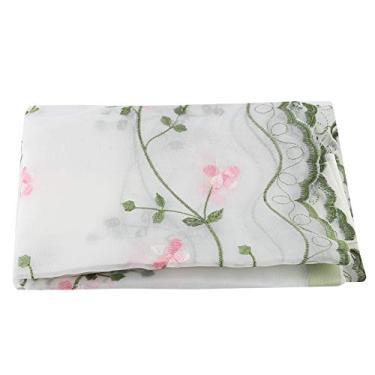 Imagem de HEEPDD Cortinas de Tela de Fio de Tule, Linda Cortina de Voile Transparente de Crisântemo Estampado Colorido Com Persianas Romanas Ajustáveis, para Sala de Estar, Quarto, Varanda, (80 * 150CM)