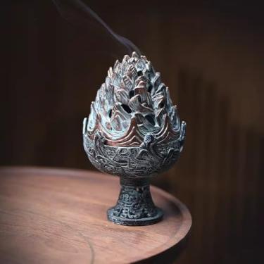 Imagem de FENNYYAR Ornamento de incensário de bronze, 14,7 cm 13,7 cm, decoração de mesa para sala de estar e escritório
