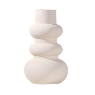 Imagem de KEG801302 Vasos para flores vaso de cerâmica branco puro arranjo de flores simples arranjo de flores mesa peças decorativas para casa vaso decorativo para casa