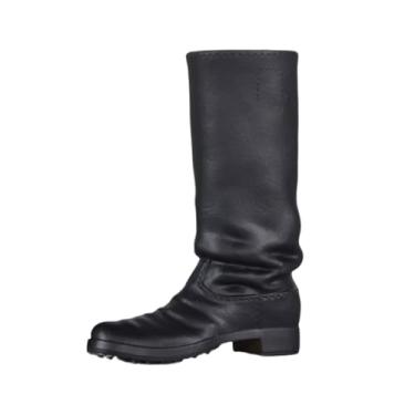 Imagem de TTETTZ Botas de cano alto para bonecas em escala 1:6, estilo mini bota de cavaleiro, para figuras de ação de 30 cm, Preto