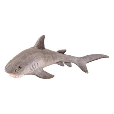 Imagem de Pelúcia De Tubarão - Brinquedo Macio De Tubarão Almofada Para Abraçar 60 Cm | De Animal | Para Crianças Casa Quarto Sofá