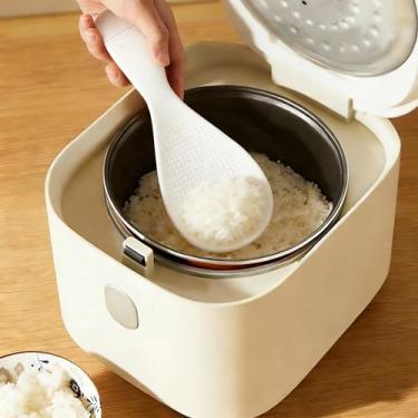 Imagem de Colher de arroz de silicone antiaderente, design sem queda, colher de panela de arroz resistente ao calor, colher de servir para grãos, espátula de arroz profissional, para uso em cozinha e cozinha