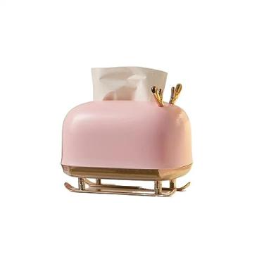 Imagem de Porta-lenços moderno caixa de armazenamento de toalhas de papel doméstico caixas de lenços removíveis para armazenamento de escritório doméstico caixa de lenços rack de armazenamento de mesa (rosa)