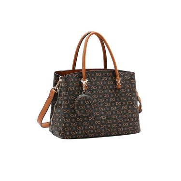 Imagem de Bolsa Feminina Chenson Monograma Elegance - Alça de Mão - Café 3485407