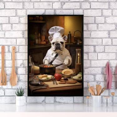 Imagem de Quadro Para Cozinha Cão Bulldog Francês 24X18Cm