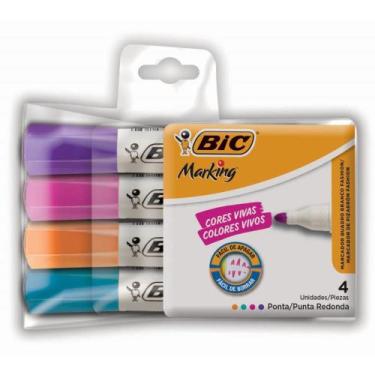 Imagem de Pincel para Quadro Branco BIC Marking Fashion - Estojo com 4 Cores