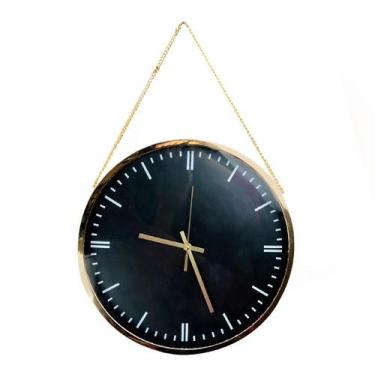 Imagem de Relógio de parede com alça 30,5cm - Imporiente, DOURADO