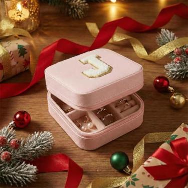 Imagem de Caixa de joias, organizador de joias para meninas adolescentes, presentes para meninas de 15 anos, 6, 7, 8, 9, 10, 11, 12, 13, 14, 15 anos, estojo de joias de viagem, caixa de joias pequena | Carta