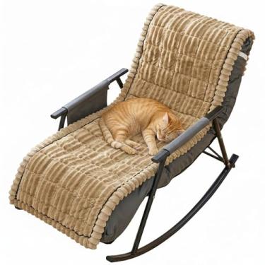 Imagem de Capa para Poltrona Reclinável e Cadeira de Balanço Antiderrapante, Protetor de Sofá em Veludo Cotelê Macio, Manta para Assento para Pets Cães Gatos, Almofada para Sala de Estar(Marrom,60x180cm)
