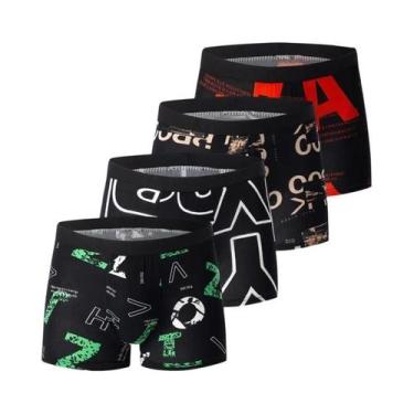 Imagem de Calças Boxer Estampadas Para Homens Em Tamanhos Grandes, Pacote Com 4,