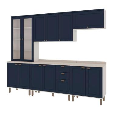 Imagem de Cozinha Iluminata Com 5 Módulos Branco Azul