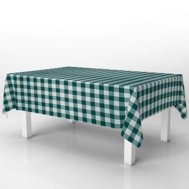 Imagem de Toalha De Mesa Térmica Pvc Xadrez Jantar Cozinha 1,40 X 1,40 Titulo Xadrez Verde