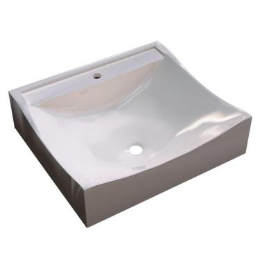 Imagem de Cuba Pia De Apoio Para Banheiro Quadrada Lunna Q44 Bege C08