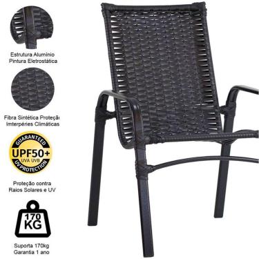 Imagem de 3 Cadeiras Emily Com Pintura Eletrostática Trama  Tabaco