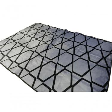 Imagem de Tapete Flannel Sala Quarto Luxo Macio 2,00X1,40 Prata Preto.