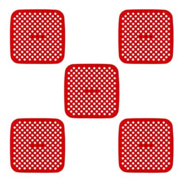 Imagem de Kit 5 Tapete Quadrado de Silicone Protetor para Air Fryer 21cm