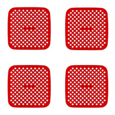 Imagem de Kit 4 Tapete Quadrado de Silicone Protetor para Air Fryer 21cm