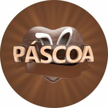 Imagem de Painel de Lona Redondo Páscoa Chocolate e Orelhas do Coelho - Fabrika 