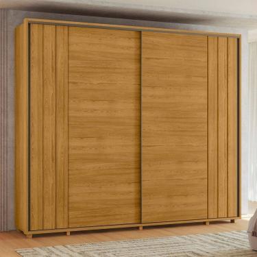 Imagem de Guarda-roupa Casal 2 Portas de Correr 100% Mdf com Pés Dali Cumaru