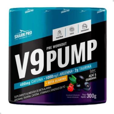 Imagem de Pre Workout V9 Pump 300g Shark Pro, Açaí com Guaraná