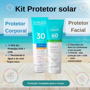 Imagem de Kit Protetor Solar Facial Sem Cor + Protetor Solar FPS 30 De 120g - Su